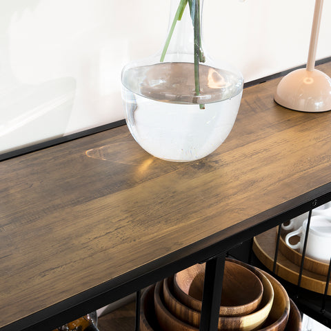 SoBuy FSB56-F Consoletafel Haltafel Bijzettafel Sideboard Bijzettafel met 3 Opbergplanken