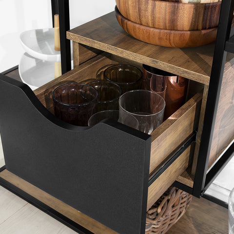 SoBuy FSB56-F Consoletafel Haltafel Bijzettafel Sideboard Bijzettafel met 3 Opbergplanken