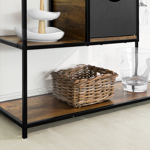 SoBuy FSB56-F Consoletafel Haltafel Bijzettafel Sideboard Bijzettafel met 3 Opbergplanken