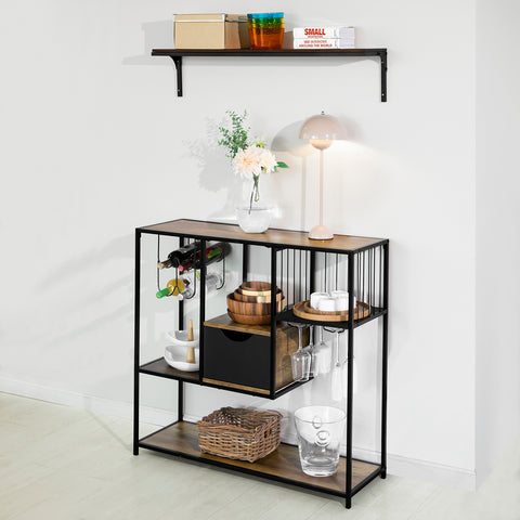 SoBuy FSB56-F Consoletafel Haltafel Bijzettafel Sideboard Bijzettafel met 3 Opbergplanken