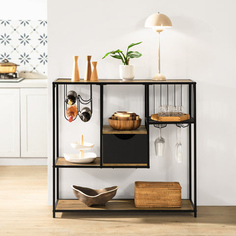 SoBuy FSB56-F Consoletafel Haltafel Bijzettafel Sideboard Bijzettafel met 3 Opbergplanken