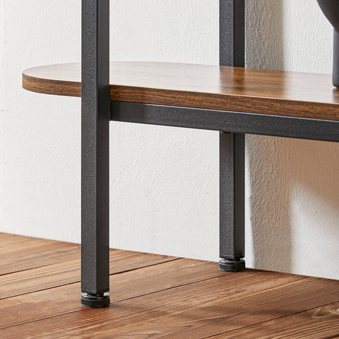 SoBuy FSB67-WS Console Tafel - Entreetafel - Bijzettafel - Wandtafel - Haltafel met 2 Opbergvakken - Stalen Frame
