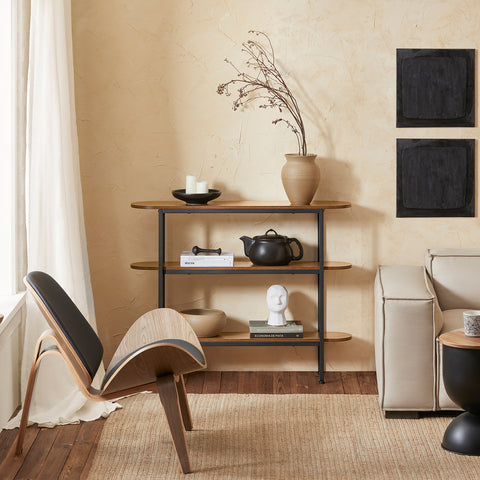 SoBuy FSB67-WS Console Tafel - Entreetafel - Bijzettafel - Wandtafel - Haltafel met 2 Opbergvakken - Stalen Frame