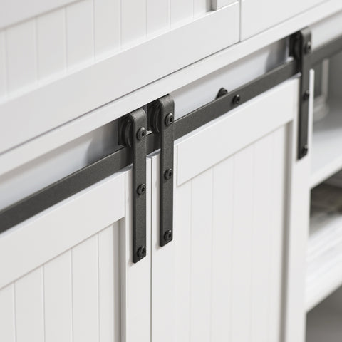 SoBuy FSB74-W Schoenenkast Schoenencommode Inkomkast Keukenkast Dressoir Schoenenrek met 2 Lades, 2 Schuifdeuren en 7 Planken, Opbergkast