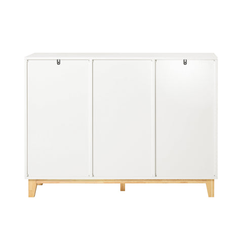 SoBuy FSB75-WN Dressoir, Buffetkast, Keukenkast, Ladekast, Consolekast, Hoekkast, Multifunctionele Kast met 3 Deuren en 2 Lades