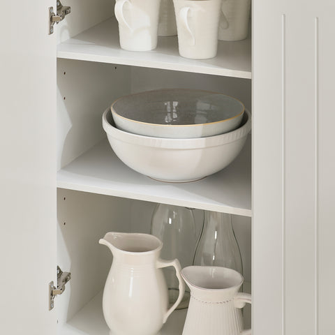 SoBuy FSB75-WN Dressoir, Buffetkast, Keukenkast, Ladekast, Consolekast, Hoekkast, Multifunctionele Kast met 3 Deuren en 2 Lades