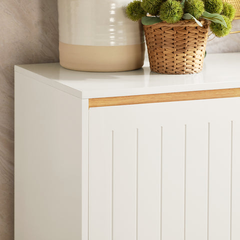 SoBuy FSB75-WN Dressoir, Buffetkast, Keukenkast, Ladekast, Consolekast, Hoekkast, Multifunctionele Kast met 3 Deuren en 2 Lades