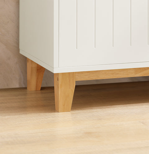 SoBuy FSB75-WN Dressoir, Buffetkast, Keukenkast, Ladekast, Consolekast, Hoekkast, Multifunctionele Kast met 3 Deuren en 2 Lades