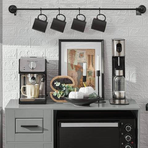 SoBuy FSB78-HG Magnetronkast | Magnetronrek | Ovenkast | Dressoir | Keukenrek Keukenkast met 1 Lade, 1 Compartiment, 3 Deuren