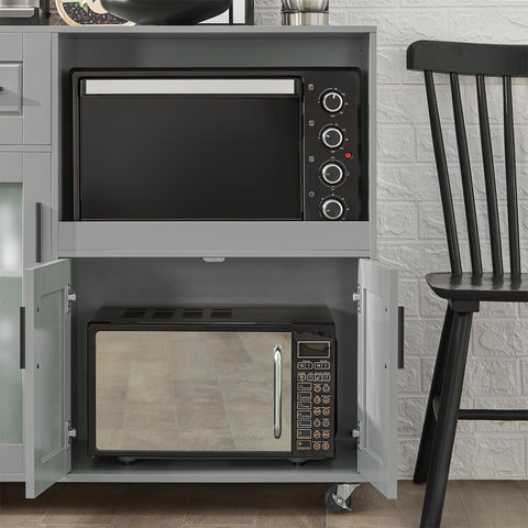 SoBuy FSB78-HG Magnetronkast | Magnetronrek | Ovenkast | Dressoir | Keukenrek Keukenkast met 1 Lade, 1 Compartiment, 3 Deuren
