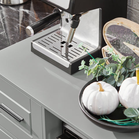 SoBuy FSB78-HG Magnetronkast | Magnetronrek | Ovenkast | Dressoir | Keukenrek Keukenkast met 1 Lade, 1 Compartiment, 3 Deuren
