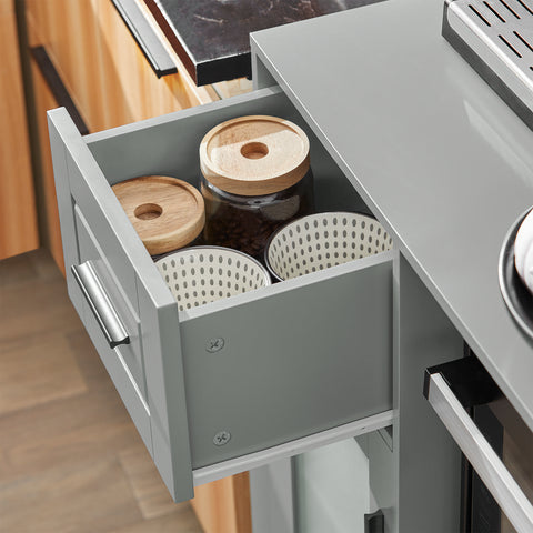 SoBuy FSB78-HG Magnetronkast | Magnetronrek | Ovenkast | Dressoir | Keukenrek Keukenkast met 1 Lade, 1 Compartiment, 3 Deuren