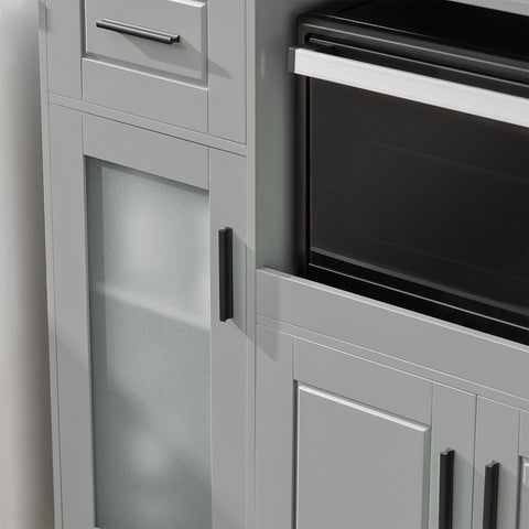 SoBuy FSB78-HG Magnetronkast | Magnetronrek | Ovenkast | Dressoir | Keukenrek Keukenkast met 1 Lade, 1 Compartiment, 3 Deuren