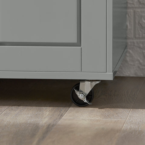 SoBuy FSB78-HG Magnetronkast | Magnetronrek | Ovenkast | Dressoir | Keukenrek Keukenkast met 1 Lade, 1 Compartiment, 3 Deuren