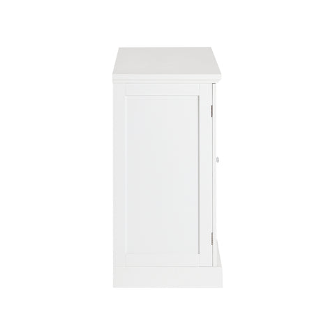 SoBuy FSB79-W Dressoir Ladekast Keukenkast met 2 Glazen Deuren, 2 Lades en 2 Planken, Opbergkast