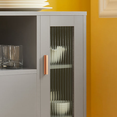 SoBuy FSB82-HG Eetkamer Dressoir - Keukenkast - Schoenenkast - Schoenenkist - Inkomkast - Opbergkast met 1 Compartiment 2 Deuren