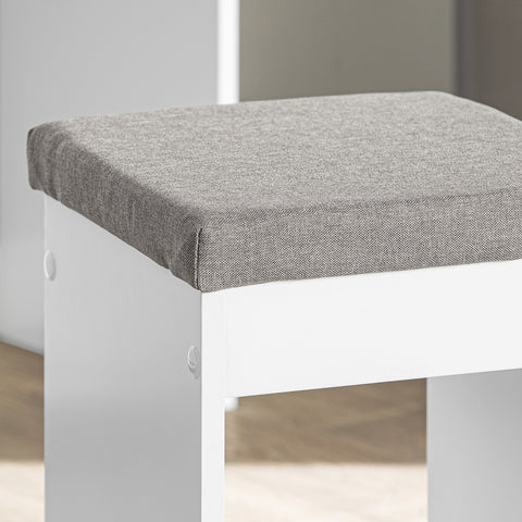 SoBuy FSR107-W Schoenenopbergkast Schoenenkast 3-bladige schoenenkist Hal Opbergkist voor schoenen met schoenenkruk