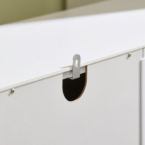 SoBuy FSR114-W Schoenenkast, Schoenenrek, Opbergkast, met 2 Kleppen, 1 Deur en 1 Open Compartiment, perfect voor smalle gangen, woonkamer, slaapkamer