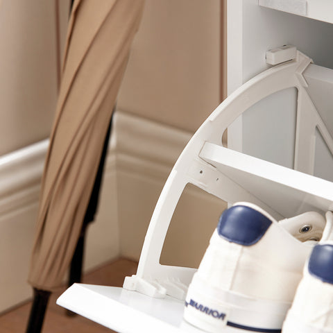 SoBuy FSR119-W Shoe Rekken Schoenbank met zitkussen Borstbank Zitbank met opbergruimte Garderobebank halenbank Schoenkist Zitcommode