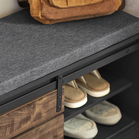 SoBuy FSR120-HG Schoenenopbergkast Schoenenkast Schoenenkist Inkomkast Opbergkast voor schoenen met schuifdeur
