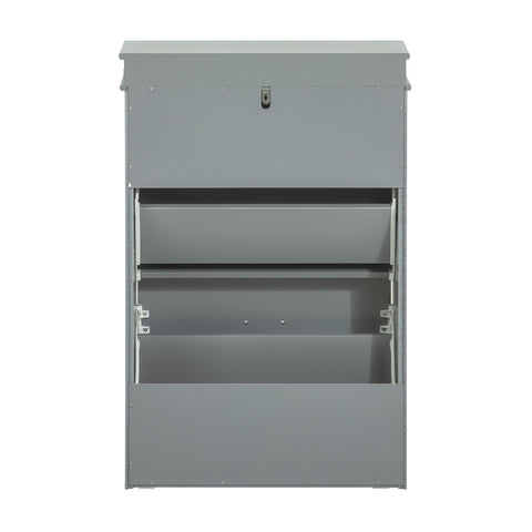 SoBuy FSR78-HG Schoenenkast met 2 Kleppen Schoenenrek Schoenenkipper Schuhkipper met 4 Planken