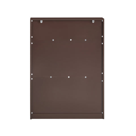 SoBuy FSR87-BR Schoenenkast smal met 2 kleppen schoenenrek met 4 legplanken schoenencommode met extra vak schoenenrek bruin