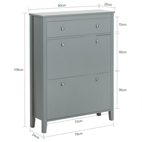 SoBuy FSR89-HG Schoenenkast Schoenenkast Schoenenkast met 2 kleppen Entreekast