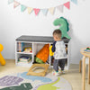 SoBuy FSR91-W Opbergbank voor kinderen Speelgoedkist Schoenenbank met Kattenhuis Schoenenkist met Zitkussen - 100 x 35 x 53 cm