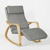 SoBuy FST18-DG schommelstoel met tas, 5-voudig verstelbaar voeteneinde, schommelstoel