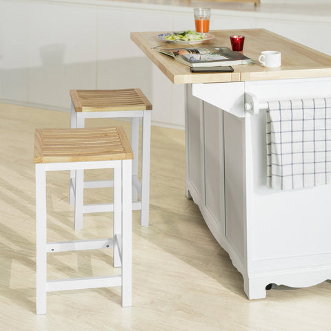 SoBuy FST29-WNx2 Set van 2 Stoelen Houten Stoel Eetkamerstoel Keukenstoel Kruk