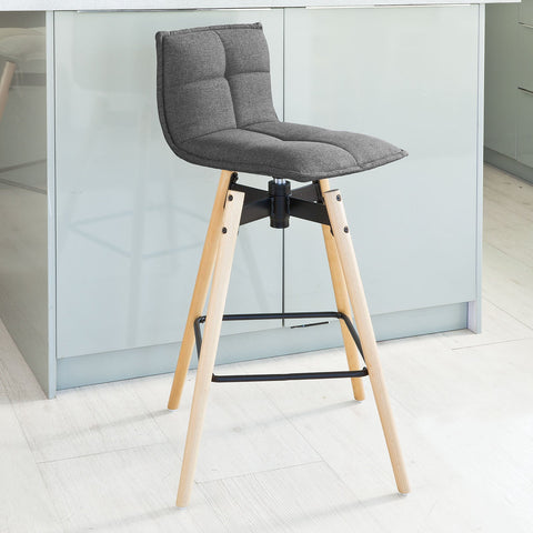SoBuy FST45-DG Barkruk | Bar stoel | draaibaar | Donkergrijs |