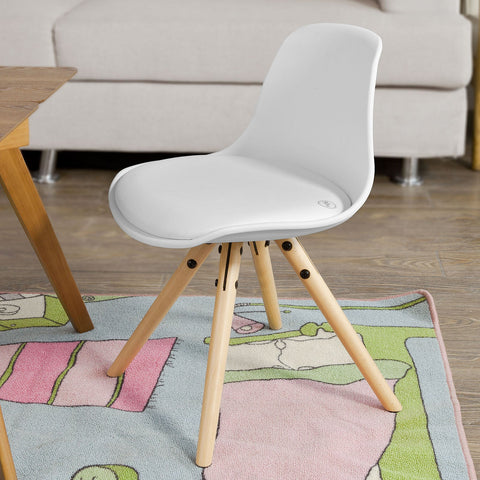 SoBuy FST46-W Kinderstoel Comfortabel Gevoerde Zitting voor Kinderen, 34 x 34 x 56 cm, Wit