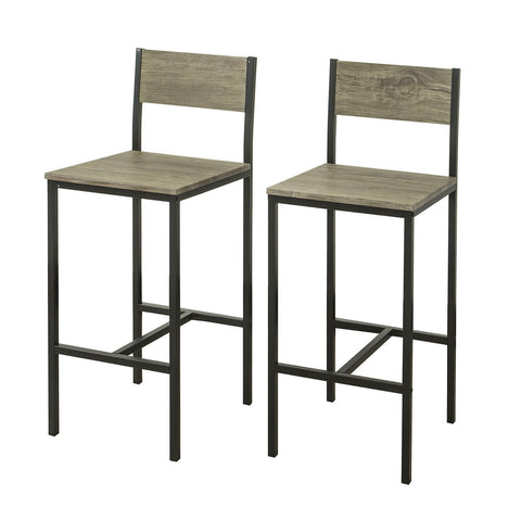 SoBuy FST53x2 Set van 2 Barkrukken Werkkrukken Barkruk met rugleuning