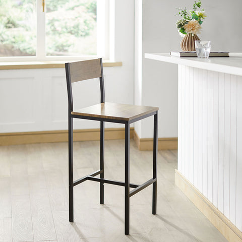 SoBuy FST53-XLx2 Set van 2 Stoelen Barkrukken Keuken Barstoelen, met Voetensteun