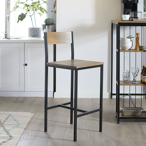 SoBuy FST53-XLx2 Set van 2 Stoelen Barkrukken Keuken Barstoelen, met Voetensteun