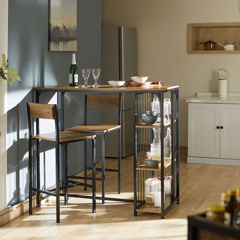 SoBuy FST53-XLx2 Set van 2 Stoelen Barkrukken Keuken Barstoelen, met Voetensteun