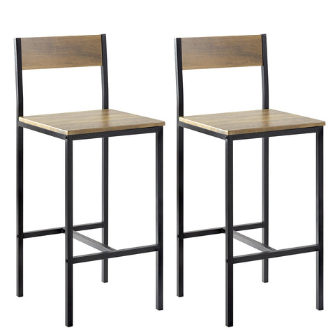 SoBuy FST53-XLx2 Set van 2 Stoelen Barkrukken Keuken Barstoelen, met Voetensteun