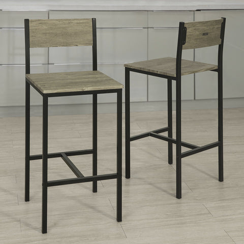 SoBuy FST53x2 Set van 2 Barkrukken Werkkrukken Barkruk met rugleuning
