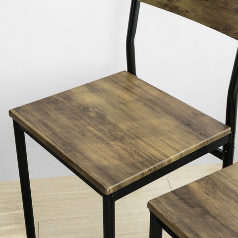 SoBuy OGT28-N + FST72-Nx4 Delige Set Eettafel met 4 Krukken - Tafelset en 4 Stoelen - Industriële Stijl - voor Keuken Eetkamer Woonkamer