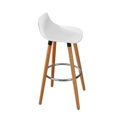 SoBuy FST86-W Barkruk - Barstoel - barstoelen - Barkruk met rugleuning - Keukenkruk -met Voetsteun