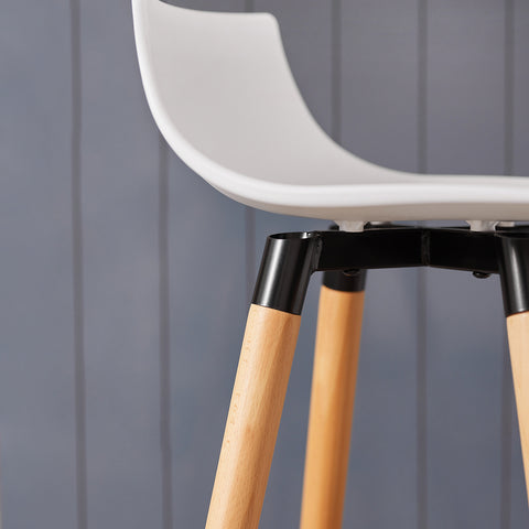 SoBuy FST86-W Barkruk - Barstoel - barstoelen - Barkruk met rugleuning - Keukenkruk -met Voetsteun