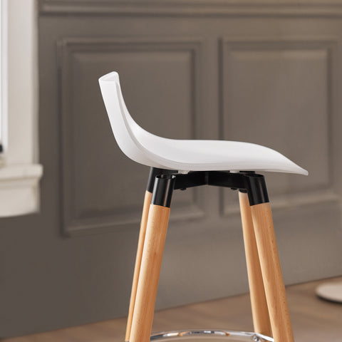 SoBuy FST86-W Barkruk - Barstoel - barstoelen - Barkruk met rugleuning - Keukenkruk -met Voetsteun