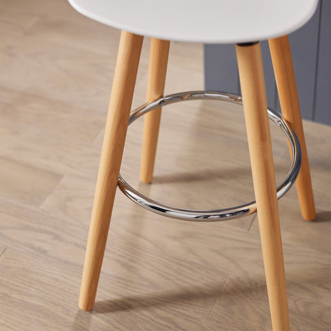 SoBuy FST86-W Barkruk - Barstoel - barstoelen - Barkruk met rugleuning - Keukenkruk -met Voetsteun
