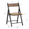 SoBuy FST88-PF Klapstoel van hout en metaal voor zwaar gebruik Bezoekersstoel Klapstoel in industriële stijl voor keuken