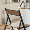 SoBuy FST88-PF Klapstoel van hout en metaal voor zwaar gebruik Bezoekersstoel Klapstoel in industriële stijl voor keuken