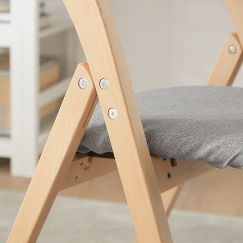 SoBuy FST92-N Houten klapstoel met gestoffeerde zitting en rugleuning Fauteuil voor keuken, kantoor