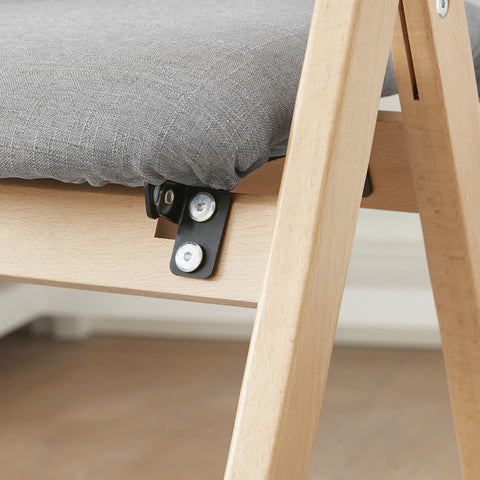 SoBuy FST92-N Houten klapstoel met gestoffeerde zitting en rugleuning Fauteuil voor keuken, kantoor