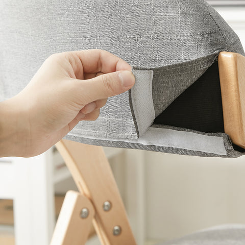 SoBuy FST92-N Houten klapstoel met gestoffeerde zitting en rugleuning Fauteuil voor keuken, kantoor