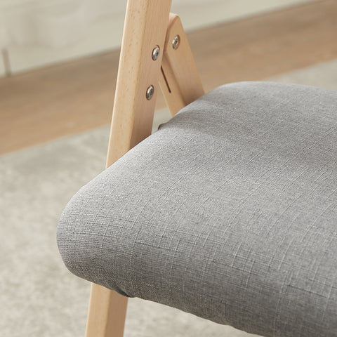 SoBuy FST92-N Houten klapstoel met gestoffeerde zitting en rugleuning Fauteuil voor keuken, kantoor