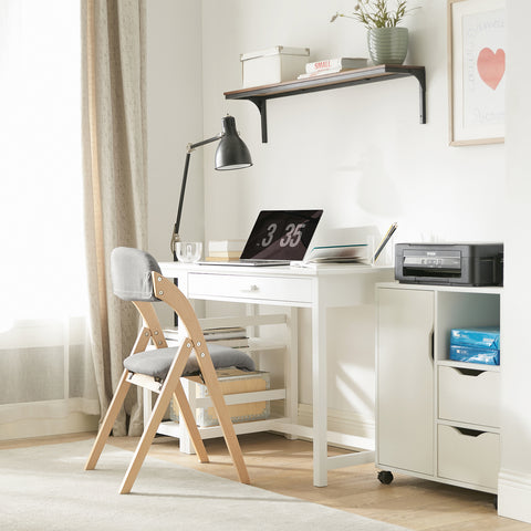 SoBuy FST92-N Houten klapstoel met gestoffeerde zitting en rugleuning Fauteuil voor keuken, kantoor